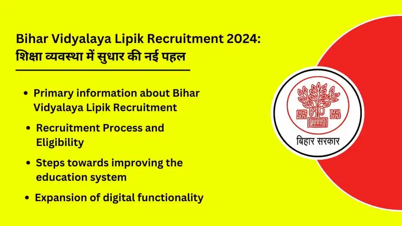 Bihar Vidyalaya Lipik Recruitment 2024 New initiative to improve education system 2