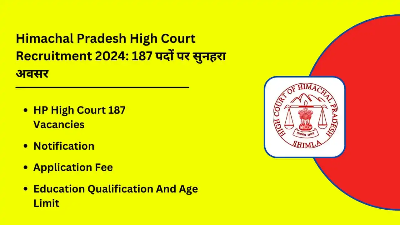 Himachal Pradesh High Court Recruitment 2024 Golden opportunity for 187 posts