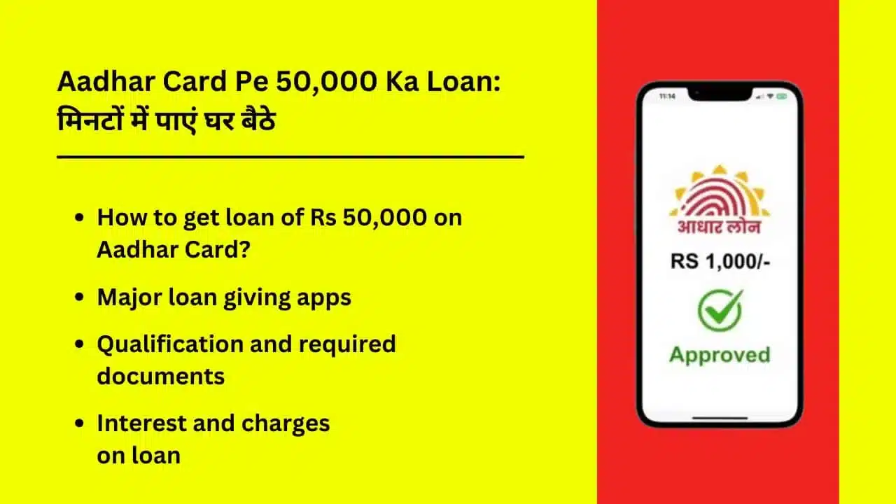 Loan of Rs 50000 on Aadhar Card Get it in minutes at home