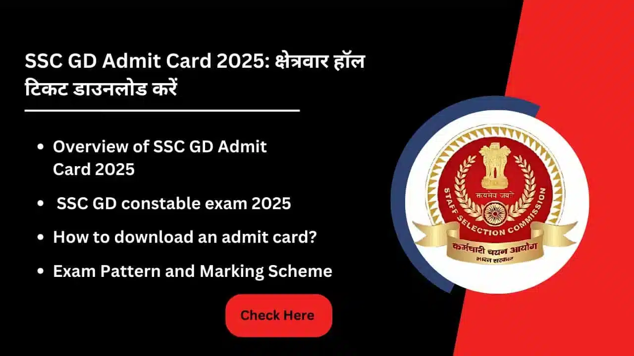 SSC GD Admit Card 2025 Region Wise Hall Ticket Download Kare