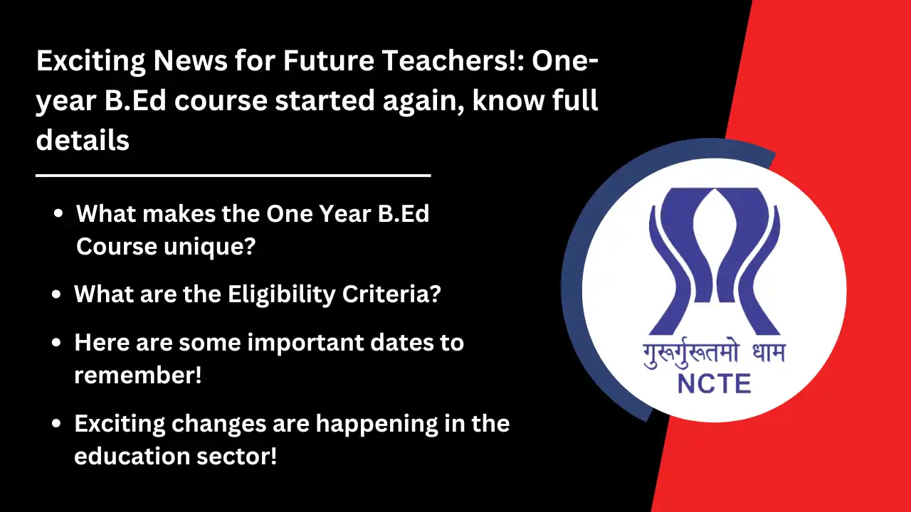 Exciting News for Future Teachers One year B.Ed course started again know full details