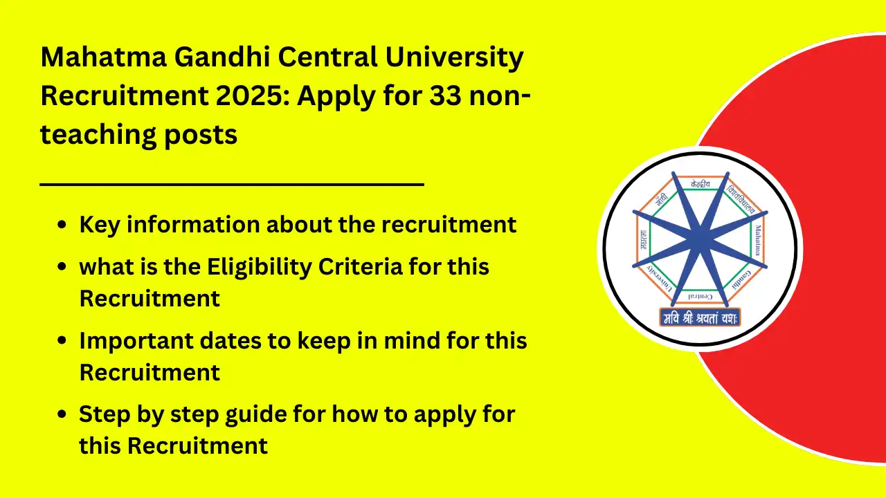 Mahatma Gandhi Central University Recruitment 2025 Apply for 33 non teaching posts 2