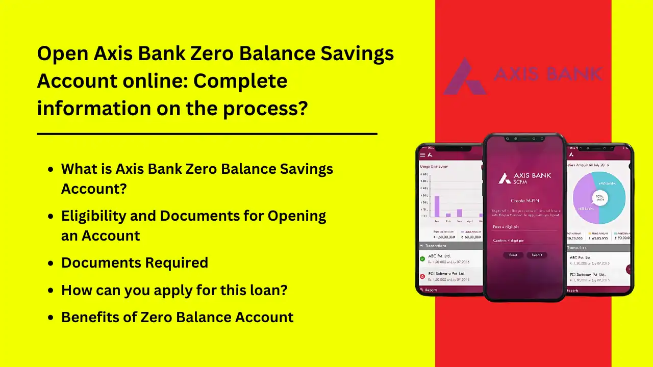 Open Axis Bank Zero Balance Savings Account online Complete information on the process