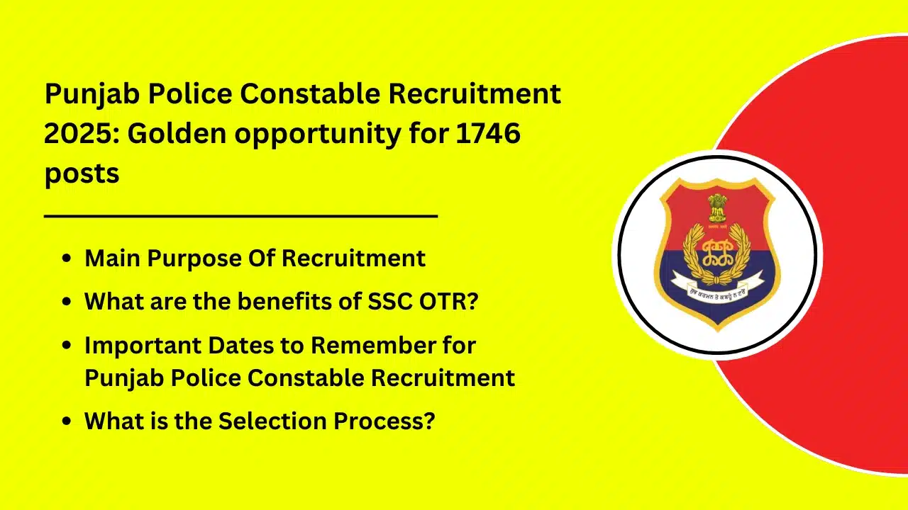 Punjab Police Constable Recruitment 2025 Golden opportunity for 1746 posts know application process and eligibility